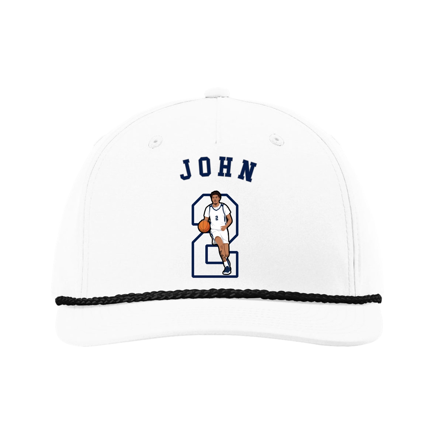 Five-Panel Classic Rope Cap — Shirsey Arch in White