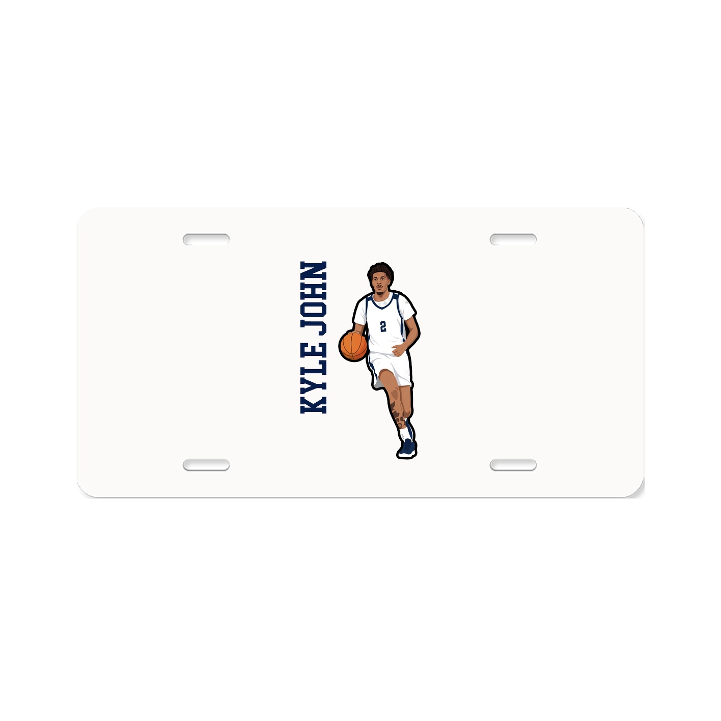 License Plate — Name Vertical in Classic