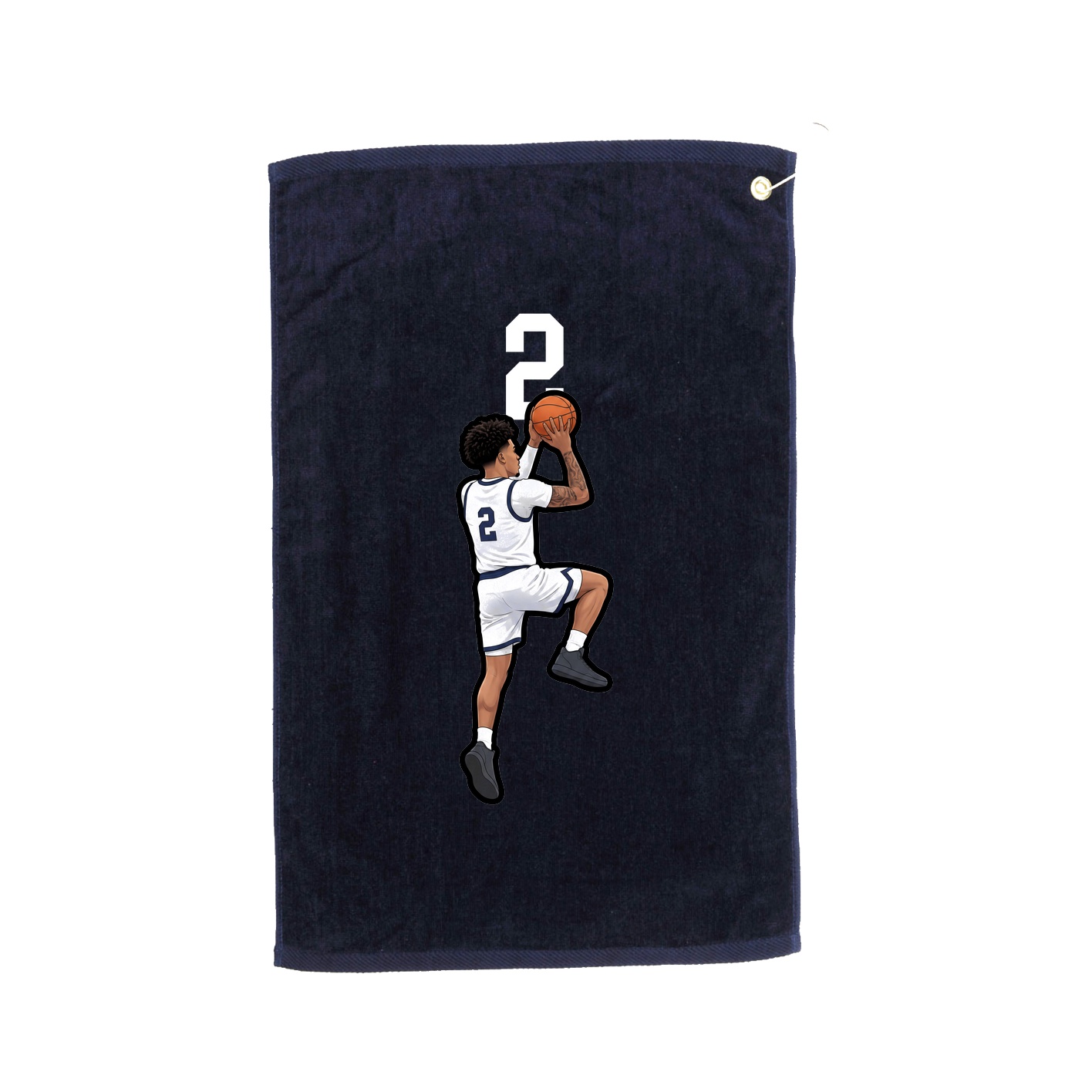 Golf Towel — Number Top in Navy