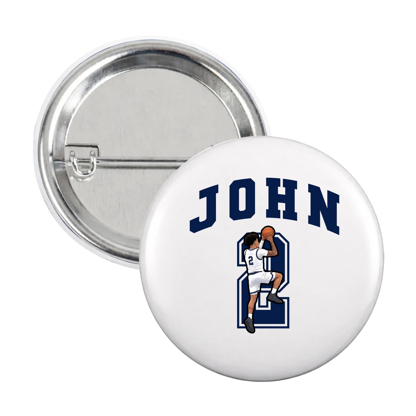 Game Day Button — Number in White