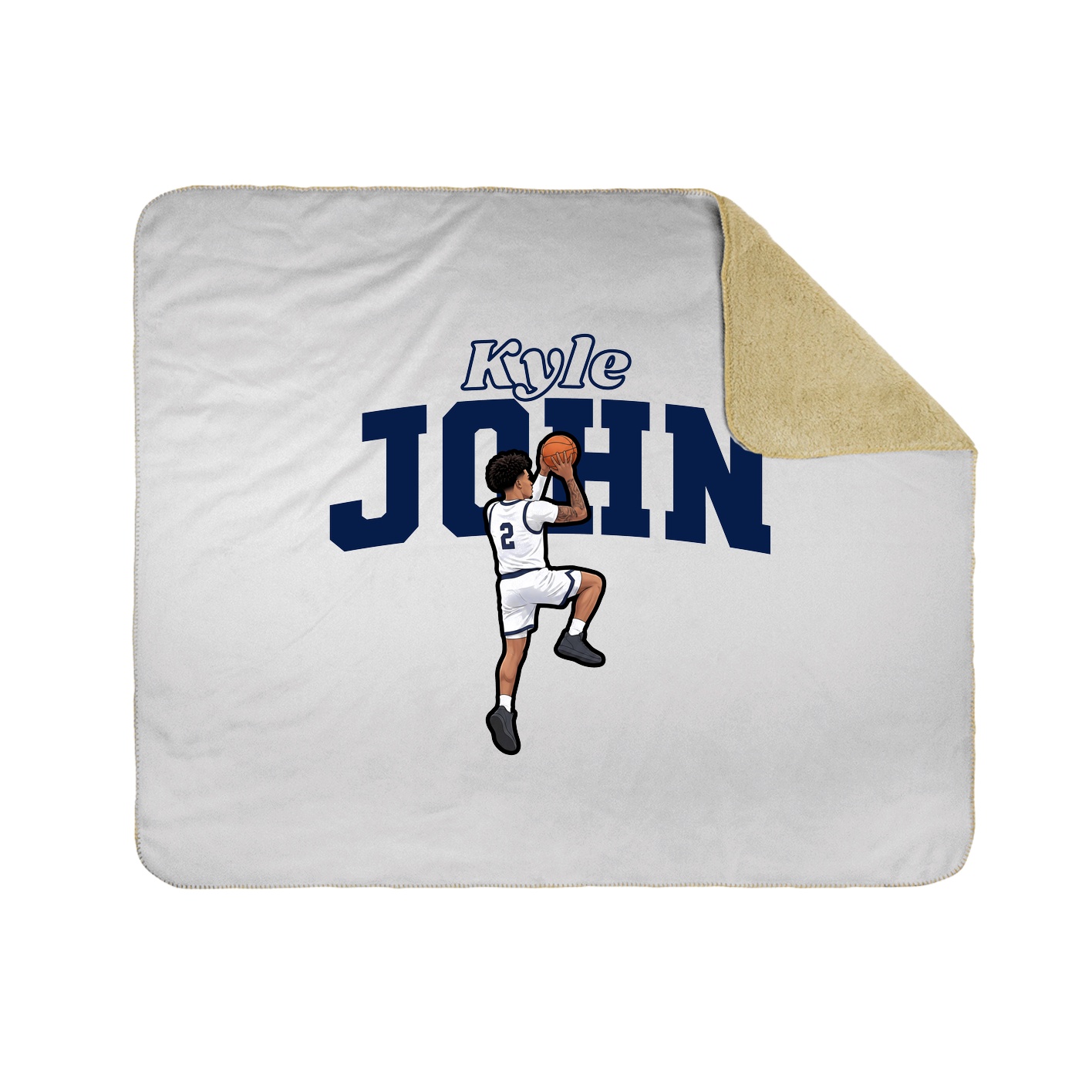 Throw Blanket — Name Arch in White