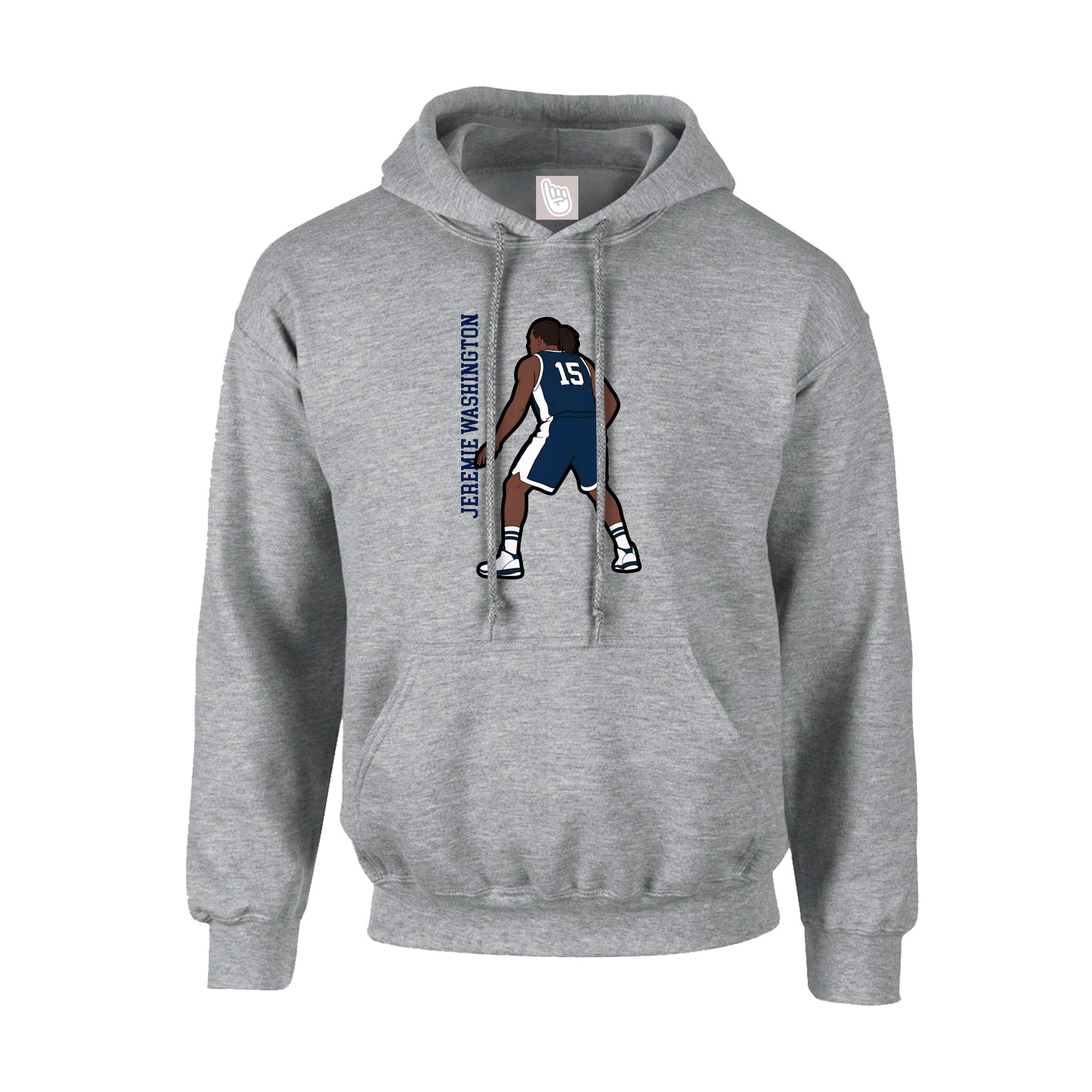 Youth Hoodie — Name Vertical in Grey