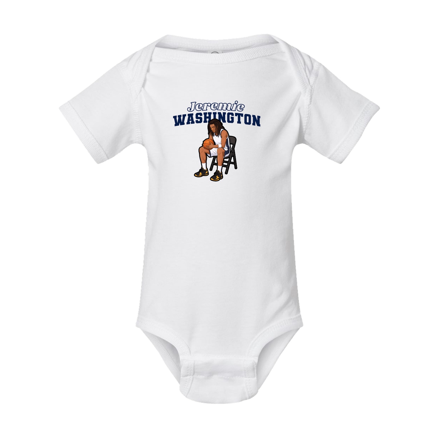 Baby Onesie — Name Arch in White