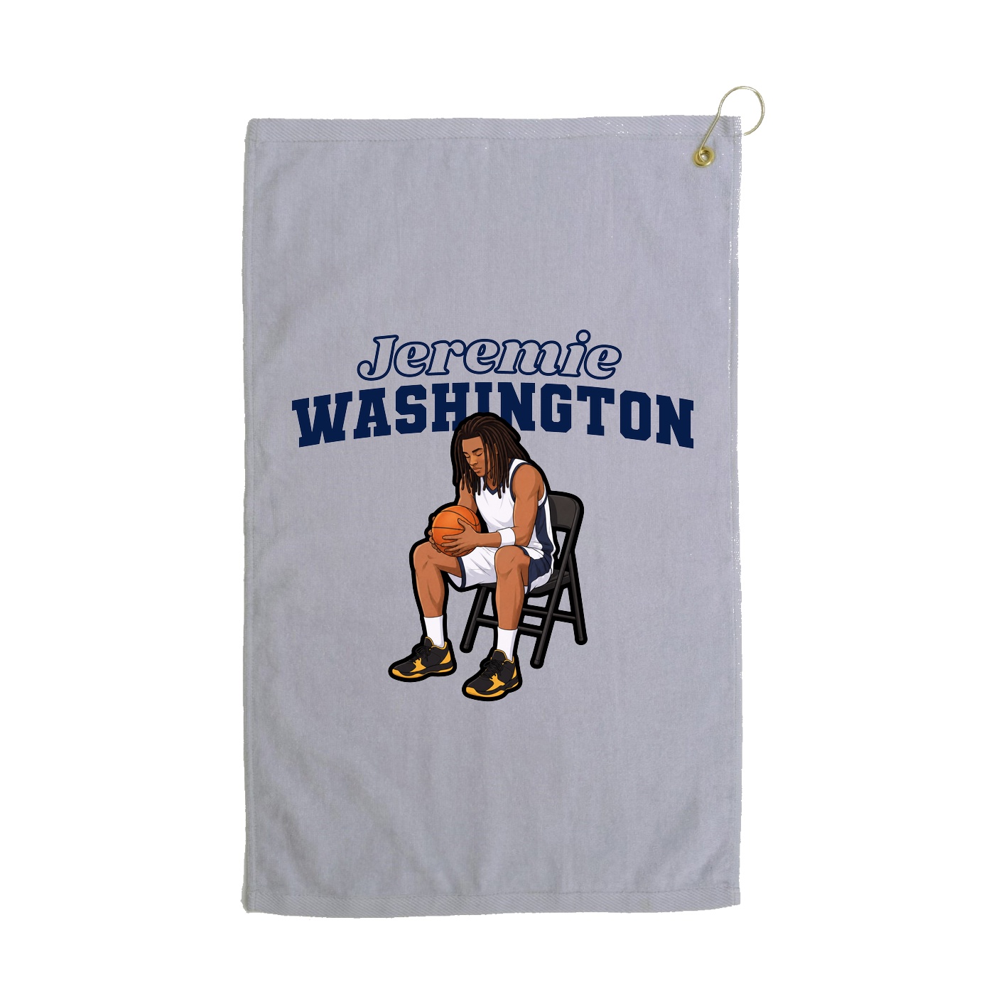 Golf Towel — Name Arch in Grey
