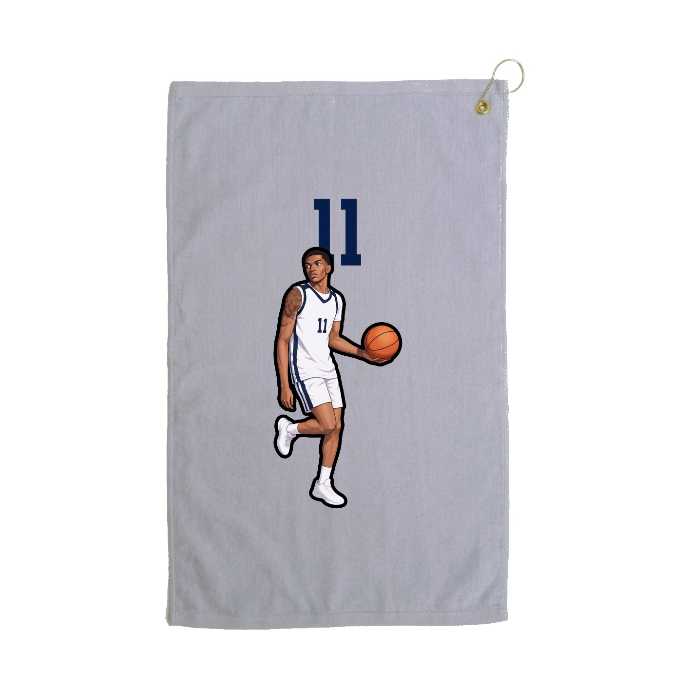 Golf Towel — Number Top in Grey