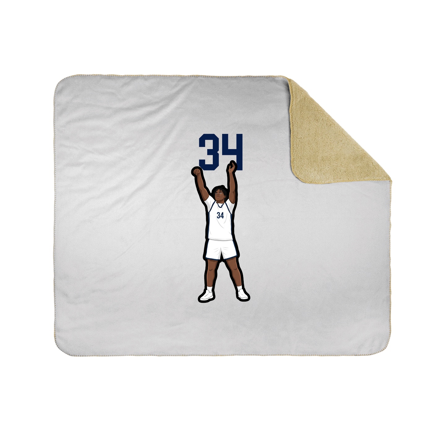 Throw Blanket — Number Top in White