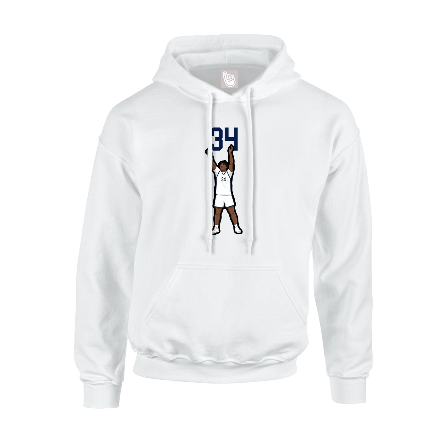 Hoodie — Number Top in White