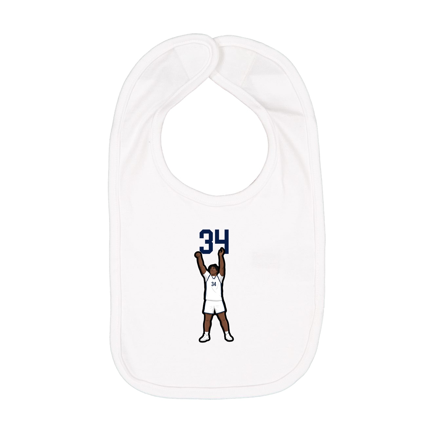 Infant Bib — Number Top in White