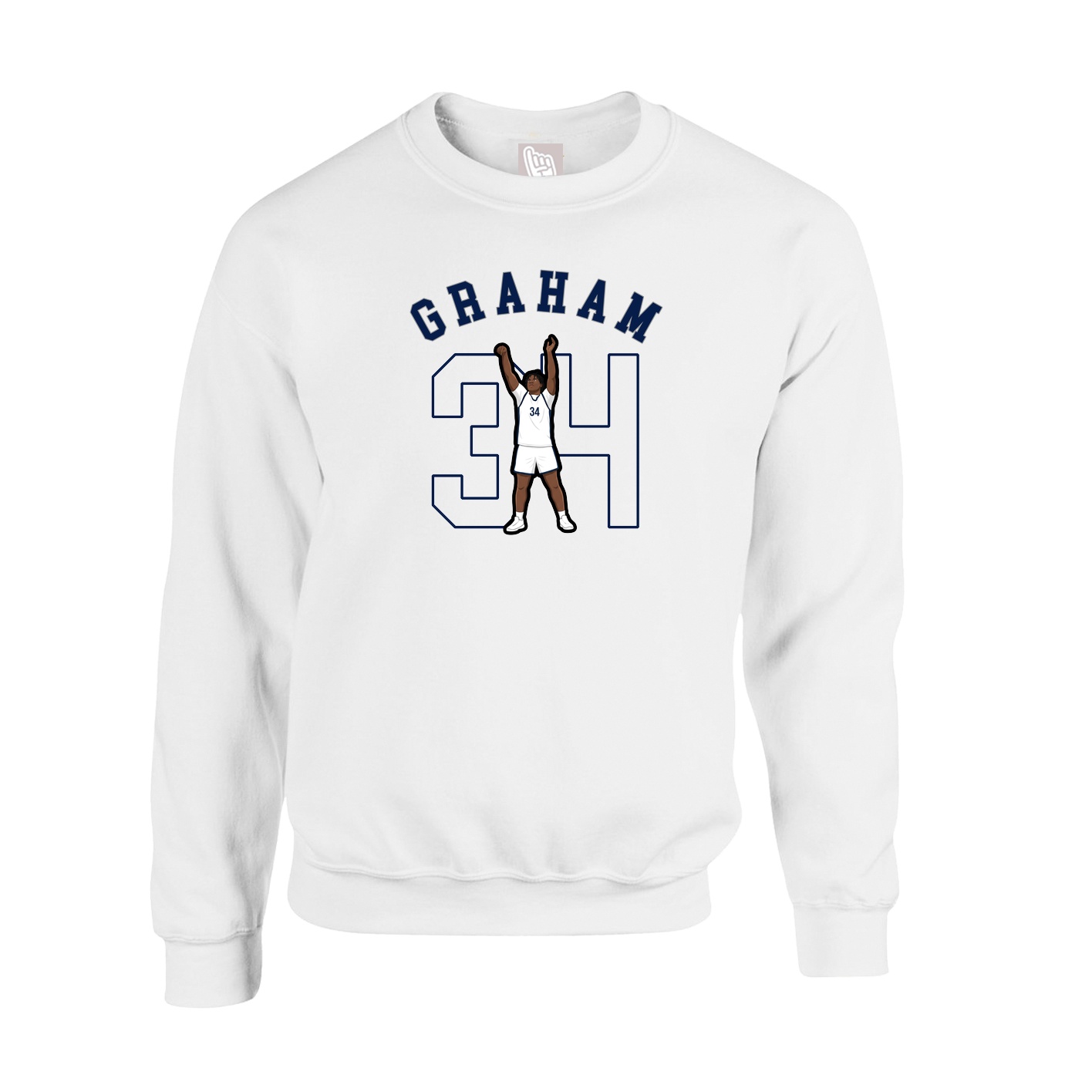 Fleece Crew — Shirsey Arch in White