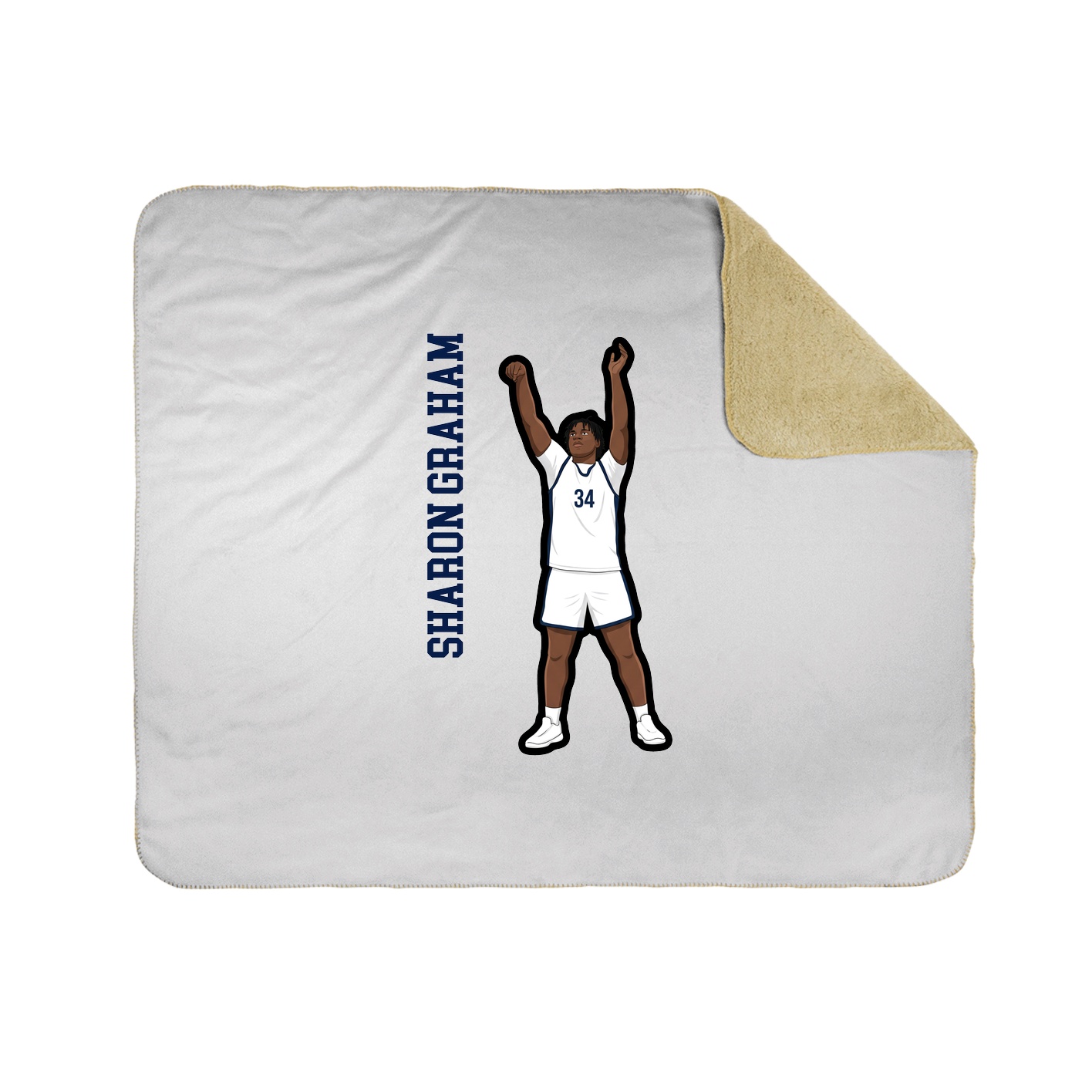 Throw Blanket — Name Vertical in White