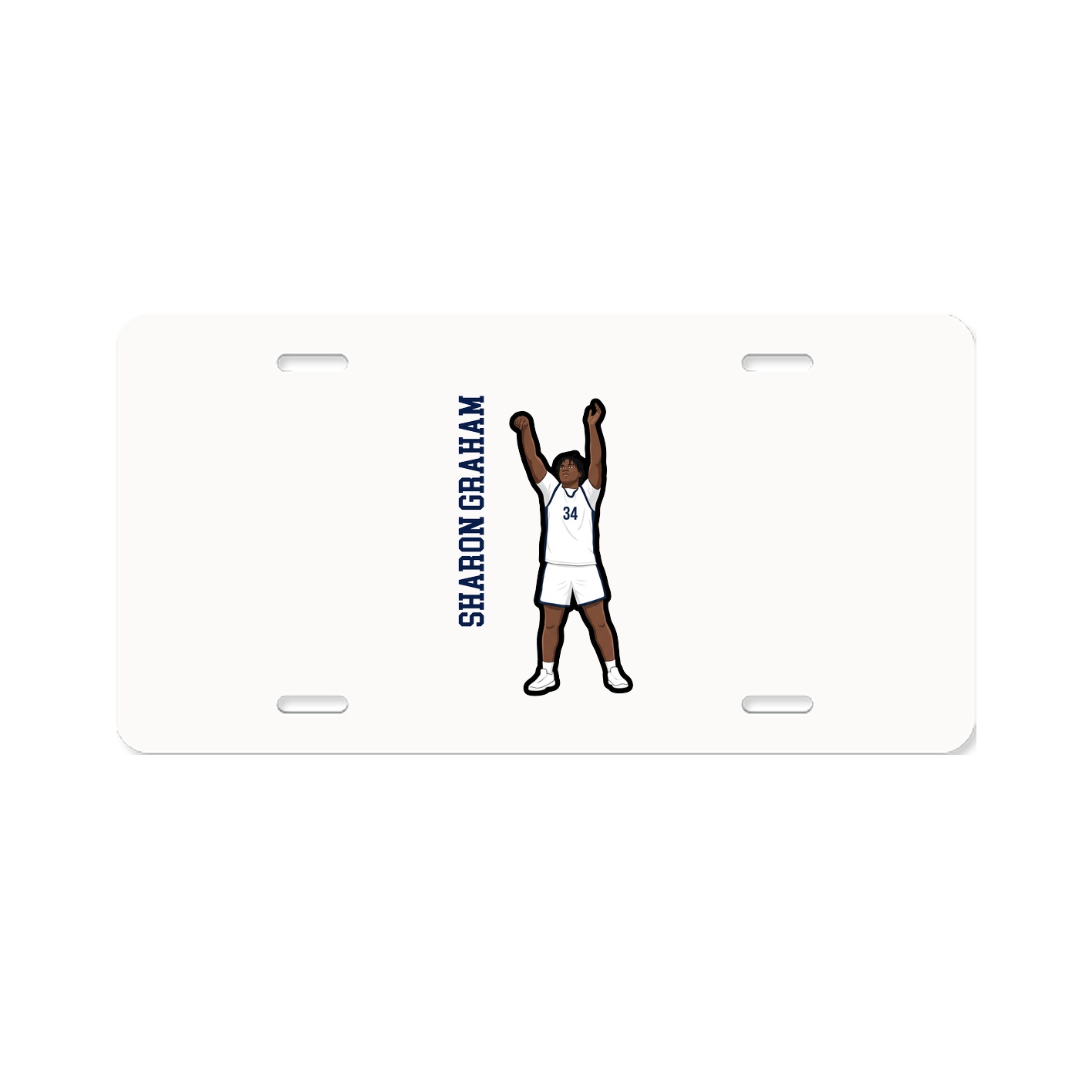 License Plate — Name Vertical in Classic