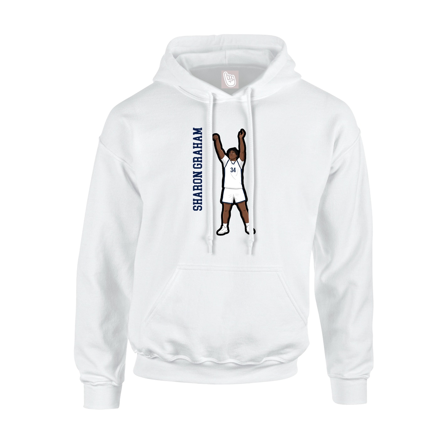 Youth Hoodie — Name Vertical in White
