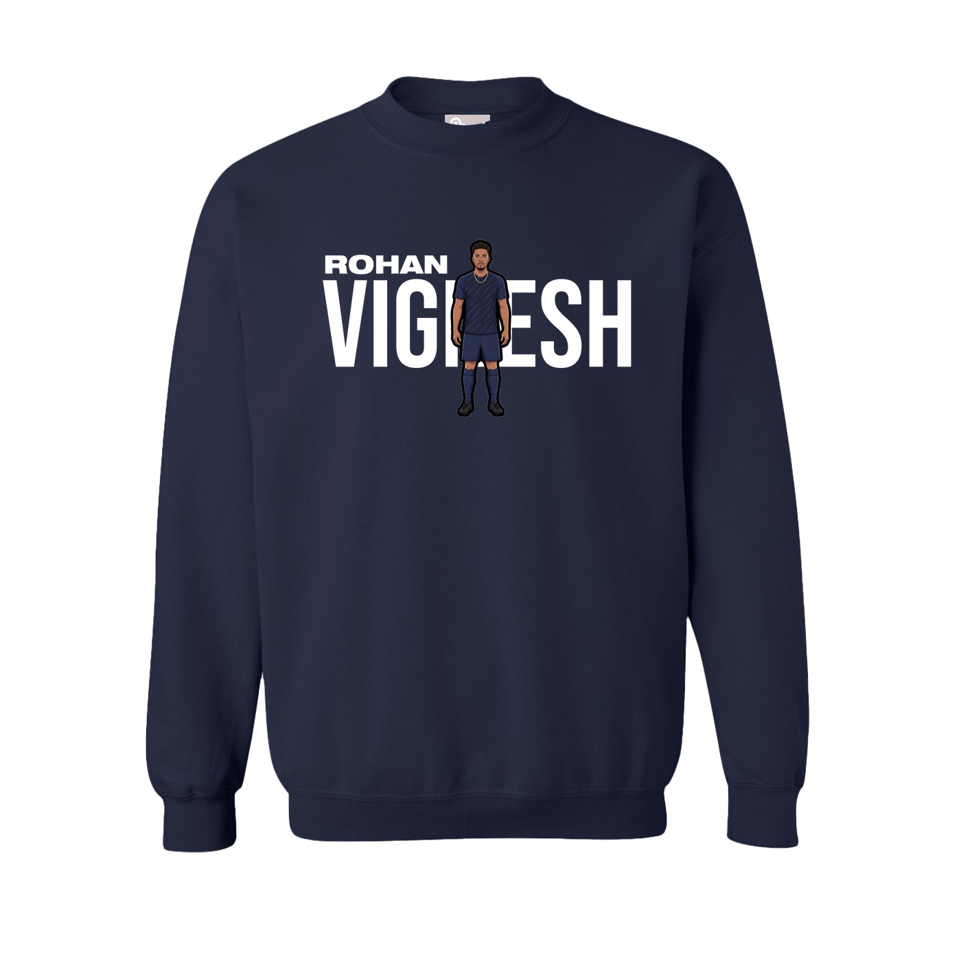 Fleece Crew — Player Name in Navy
