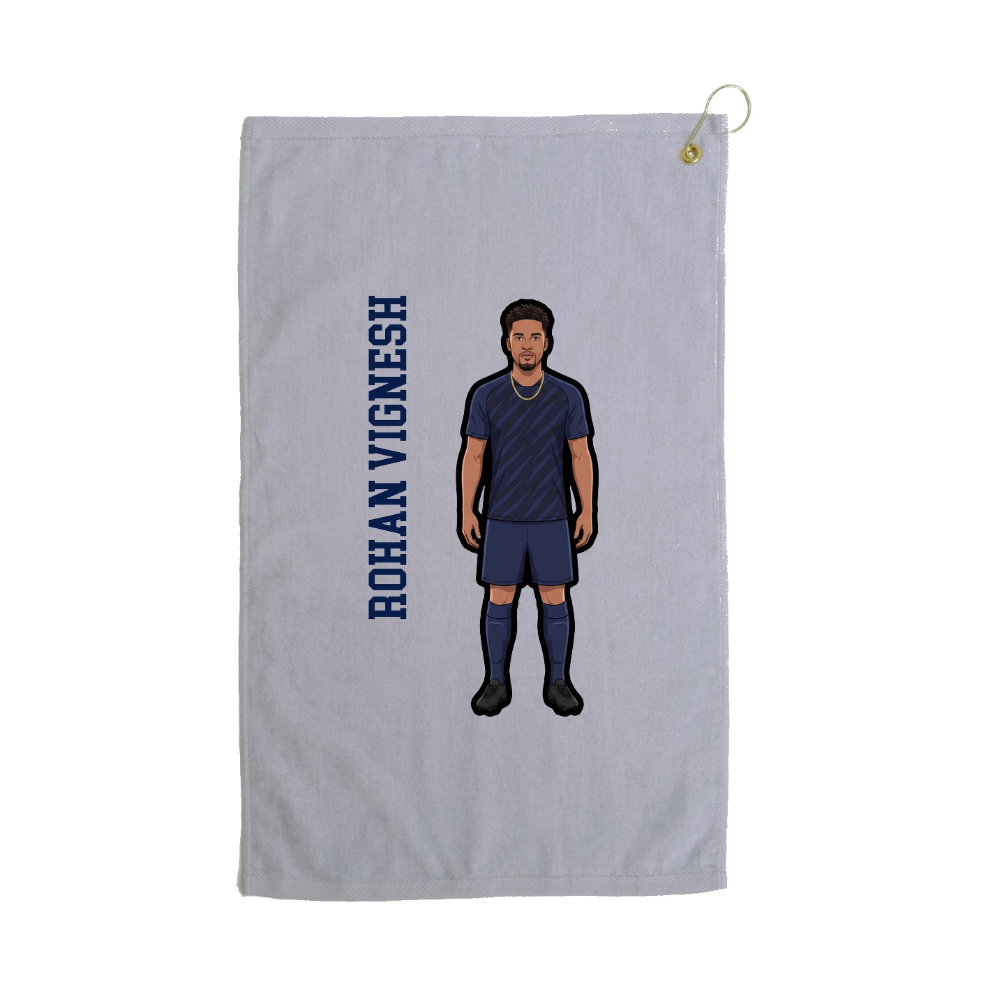 Golf Towel — Name Vertical in Grey