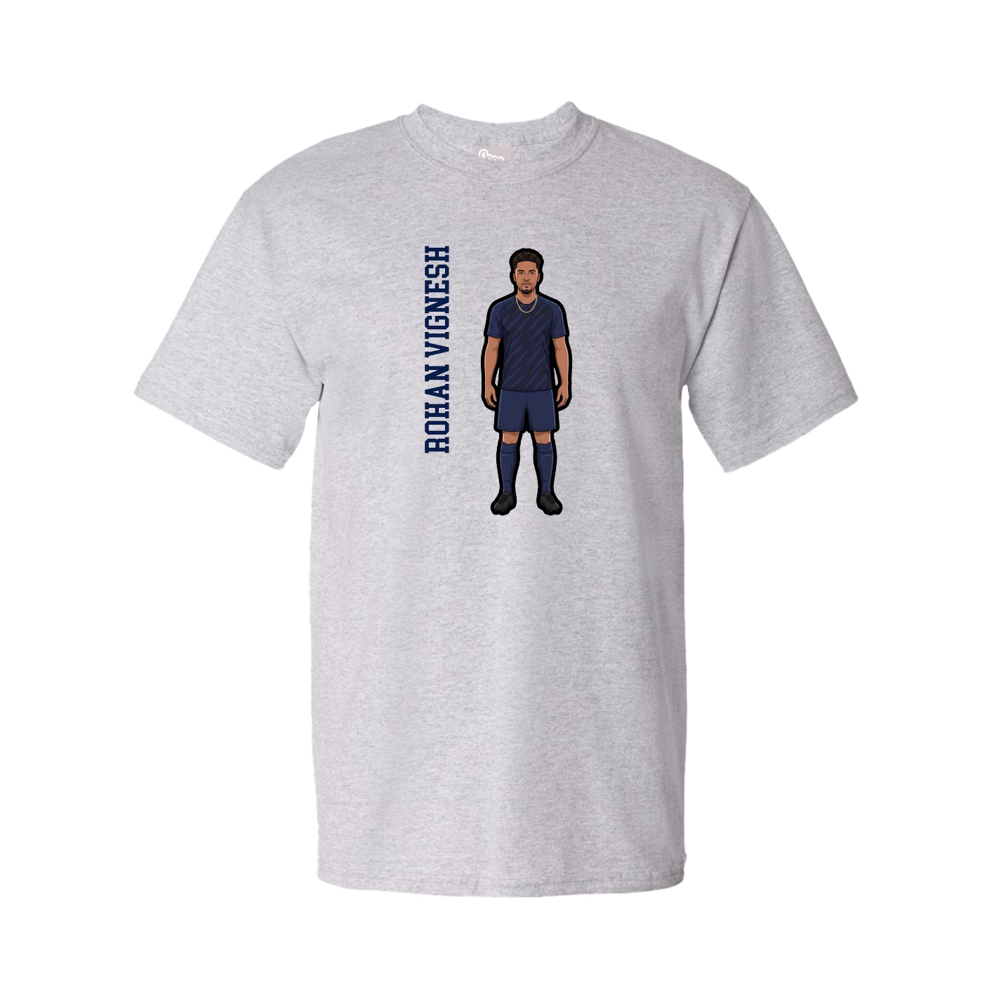 Youth Tee — Name Vertical in Grey
