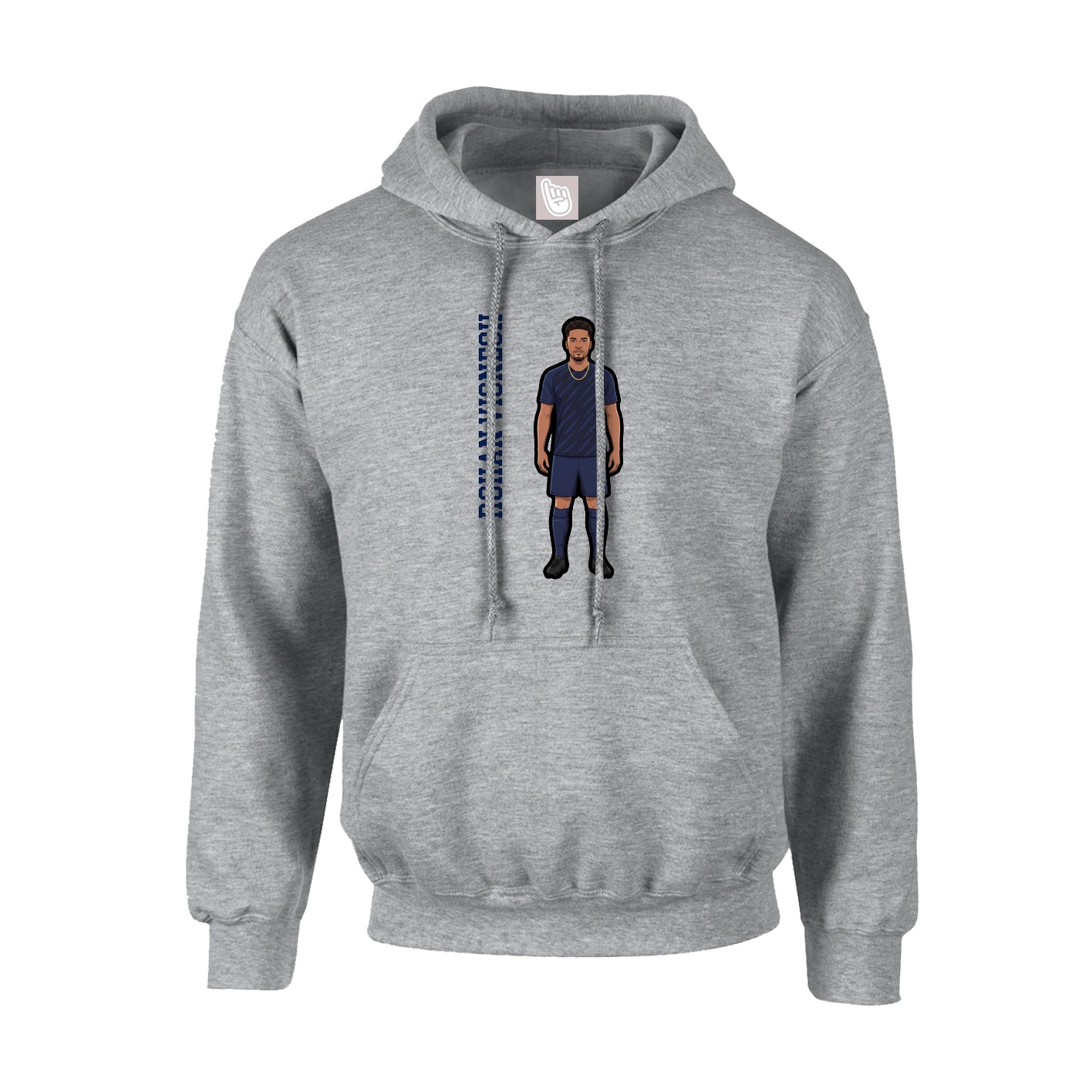 Youth Hoodie — Name Vertical in Grey