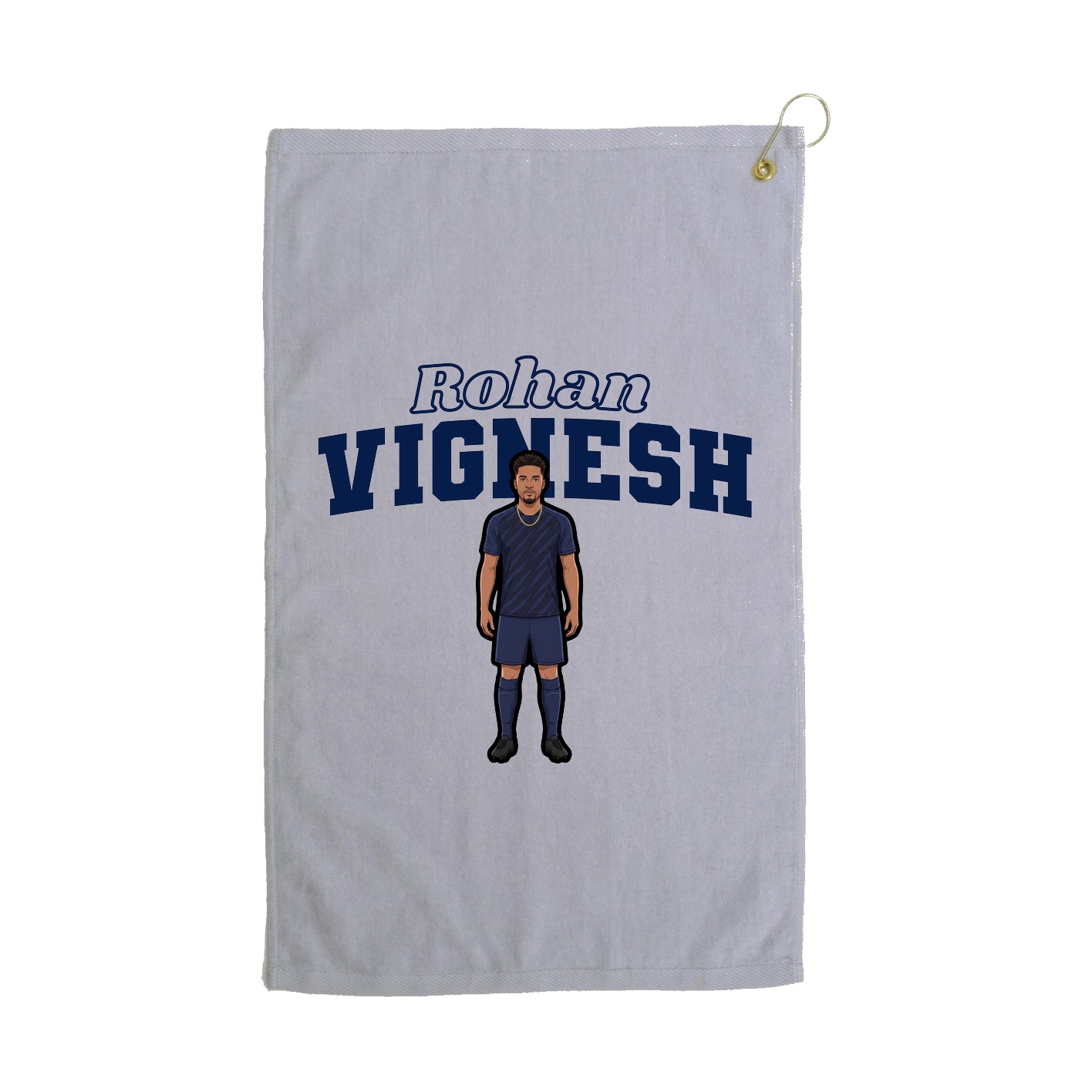 Golf Towel — Name Arch in Grey