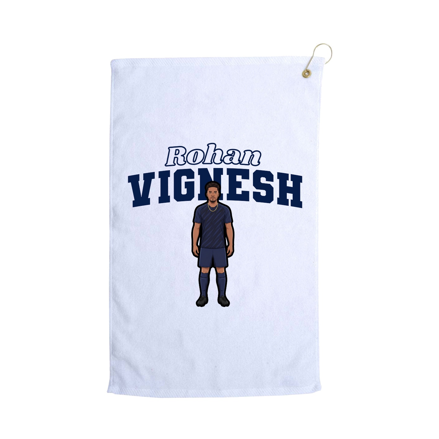Golf Towel — Name Arch in White