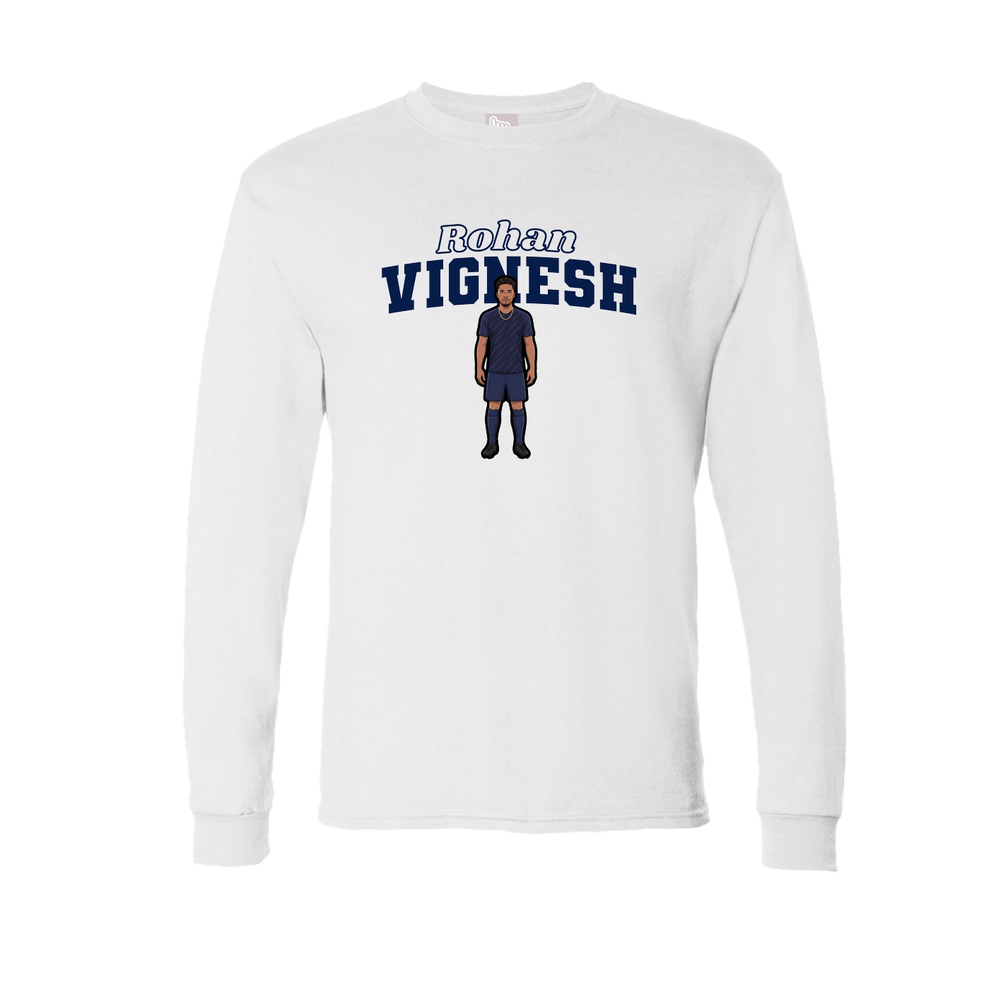 Long Sleeve Tee — Name Arch in White