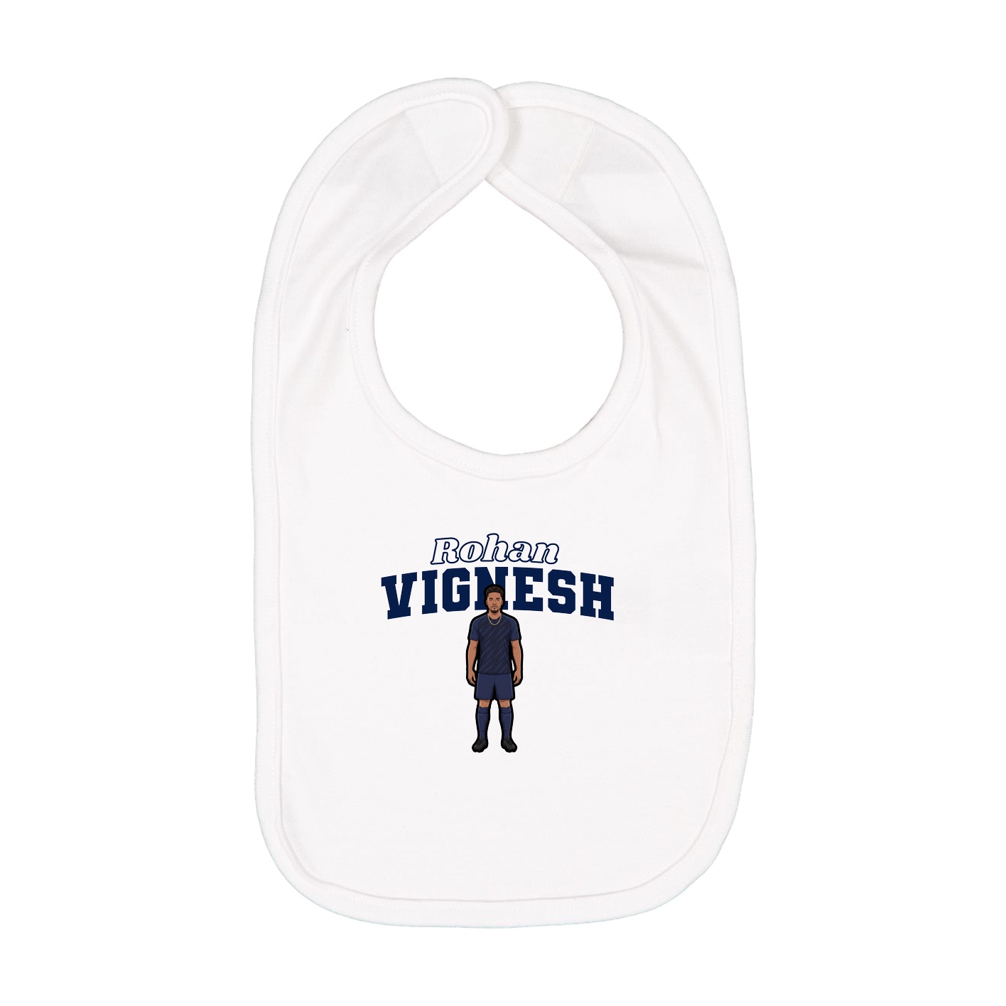 Infant Bib — Name Arch in White