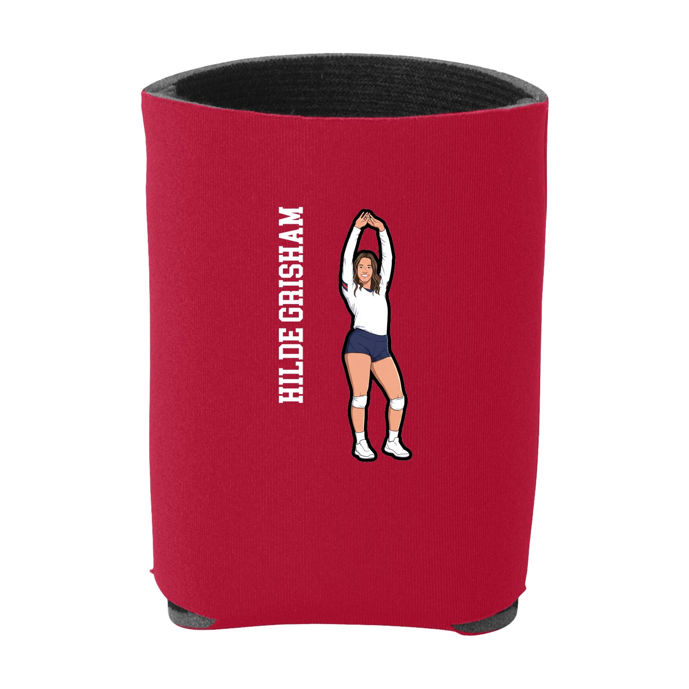 Can Holder — Name Vertical in Red