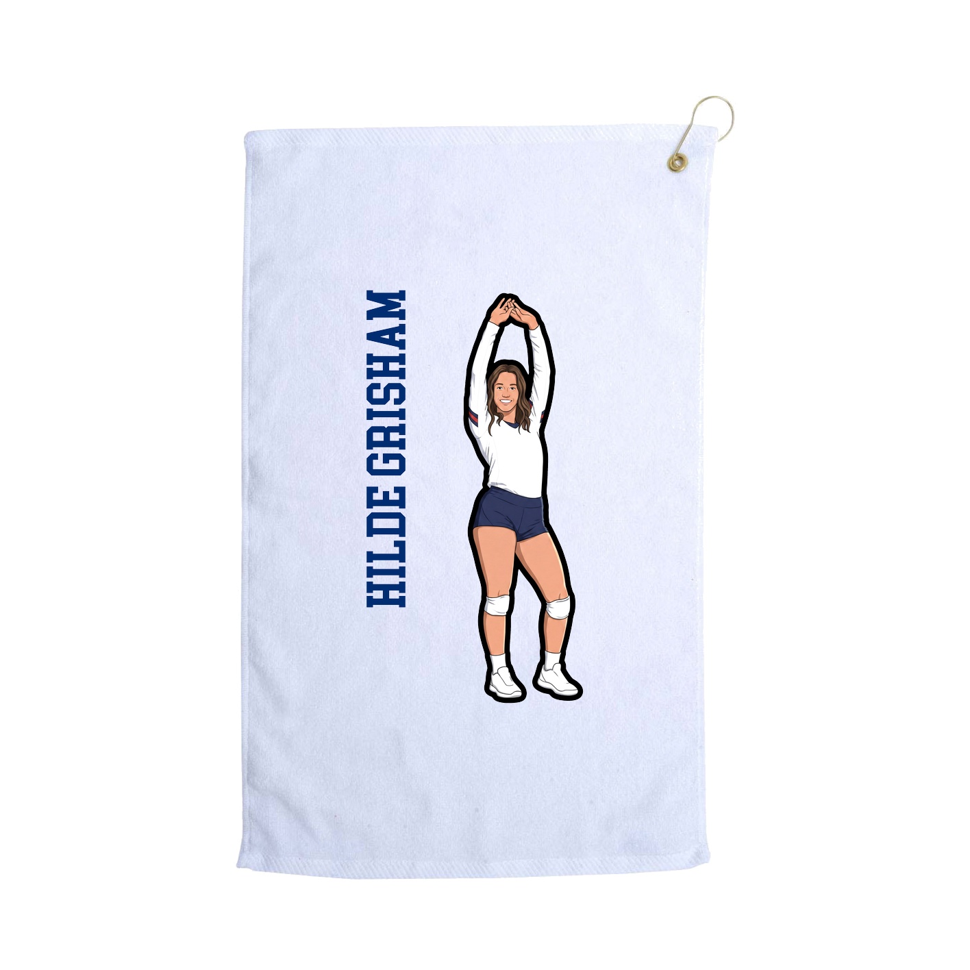 Golf Towel — Name Vertical in White