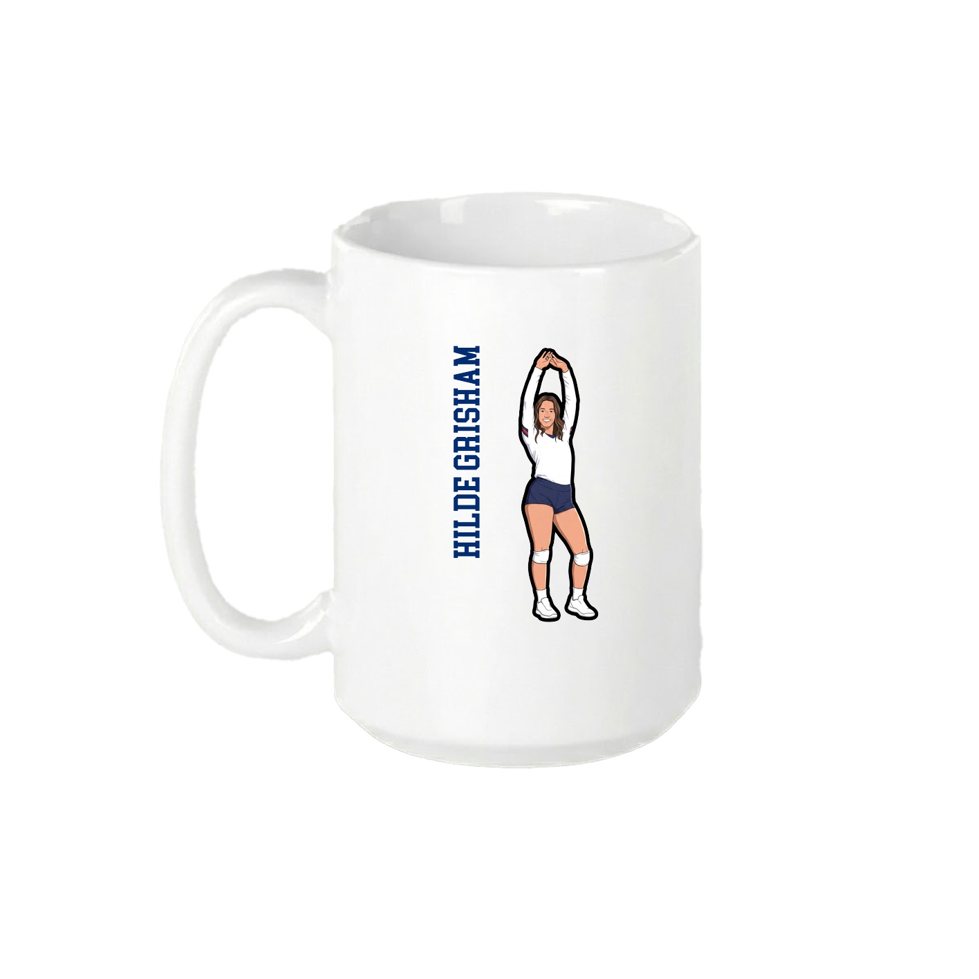 15oz Coffee Mug — Name Vertical in White