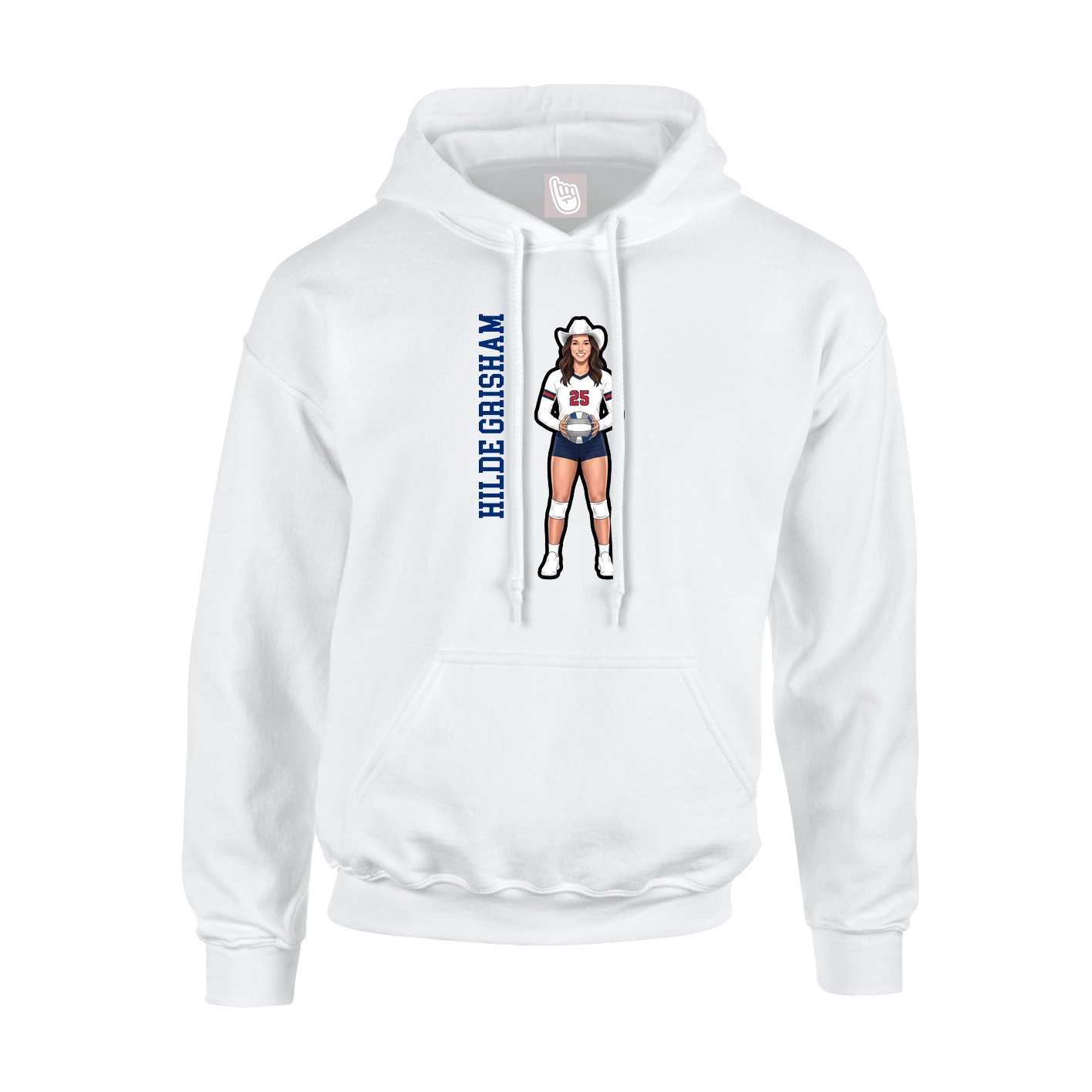 Hoodie — Name Vertical in White