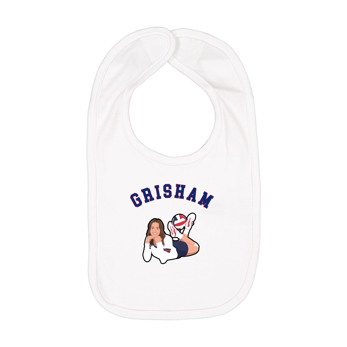 Infant Bib — Shirsey Arch in White