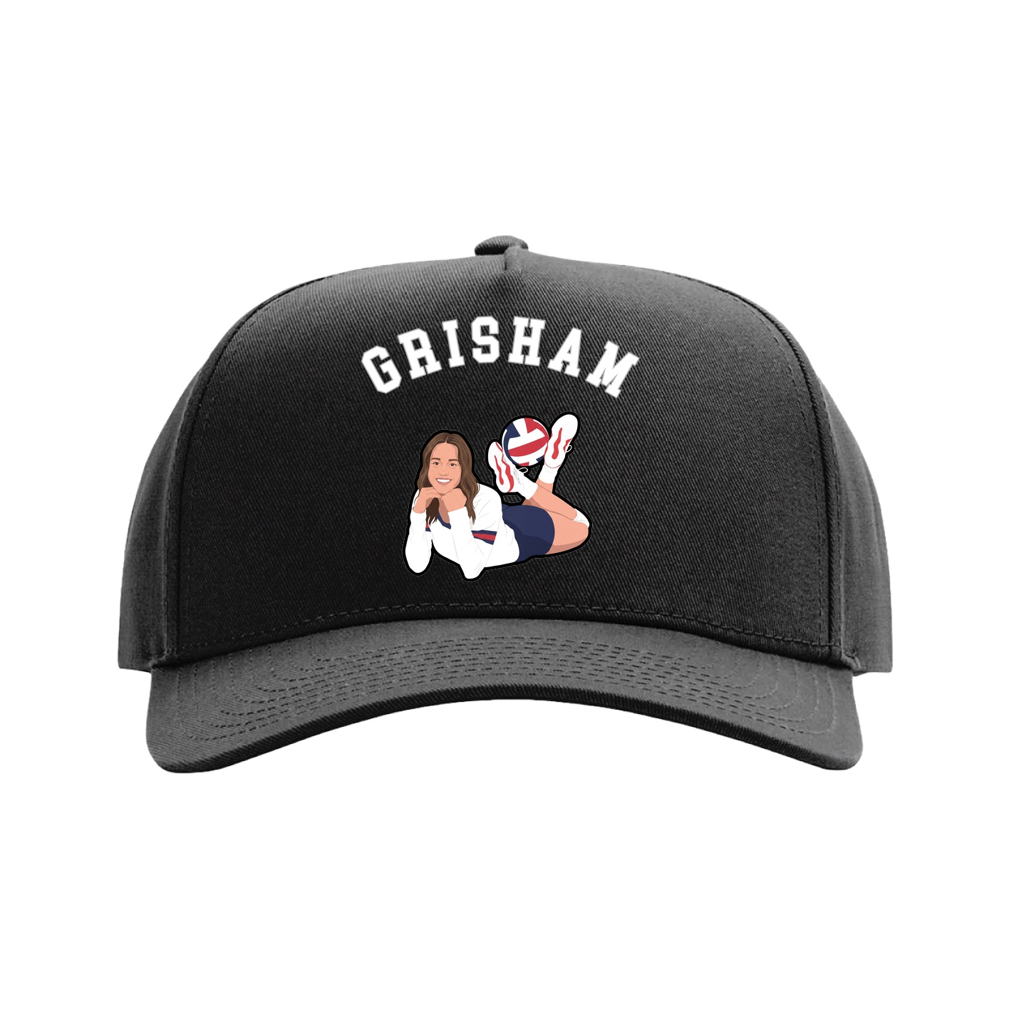 Full Fabric Five-Panel Champ Cap — Shirsey Arch in Black