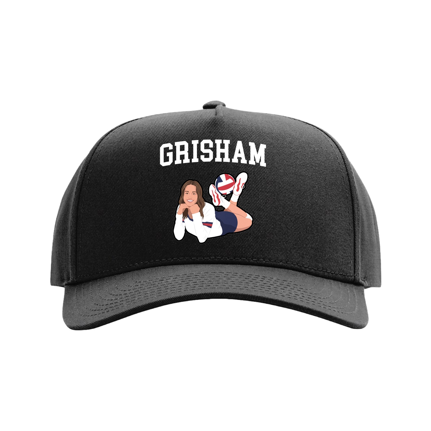 Full Fabric Five-Panel Champ Cap — Shirsey in Black