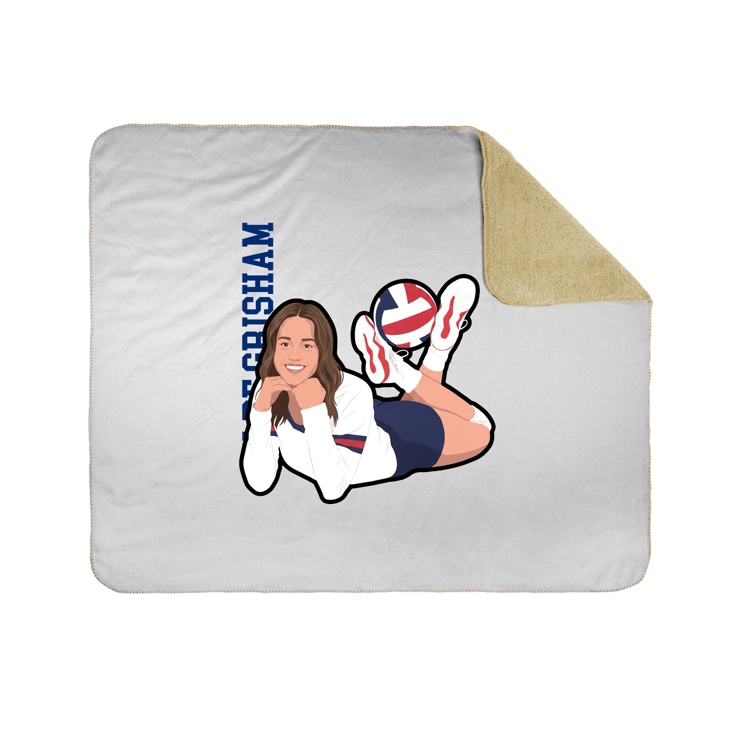 Throw Blanket — Name Vertical in White