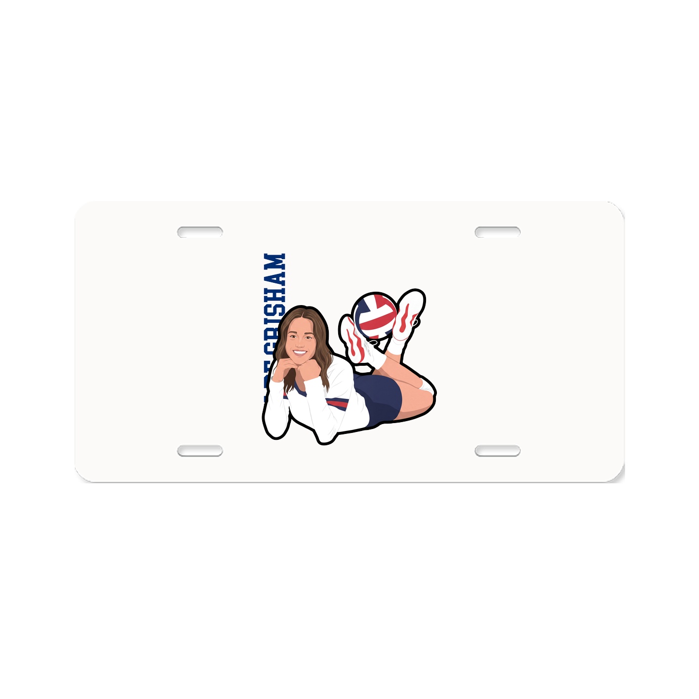 License Plate — Name Vertical in Classic