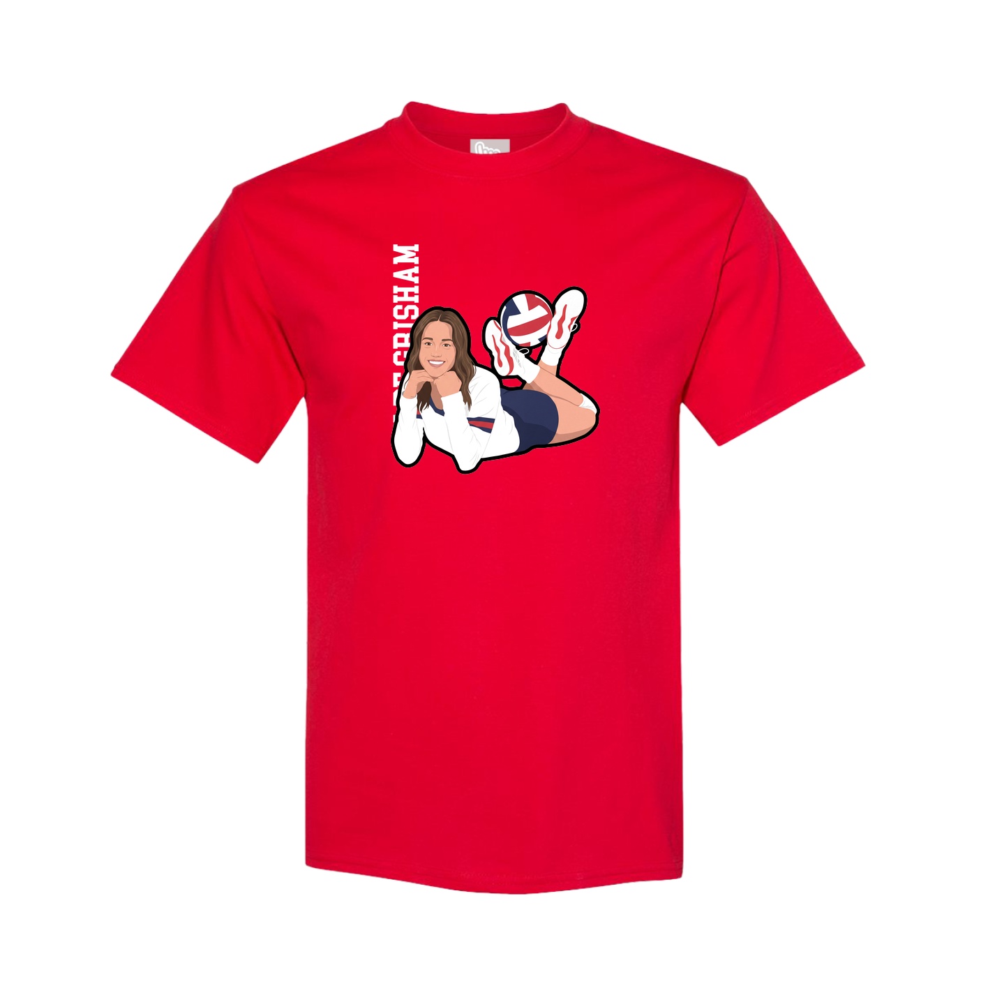 Youth Tee — Name Vertical in Red