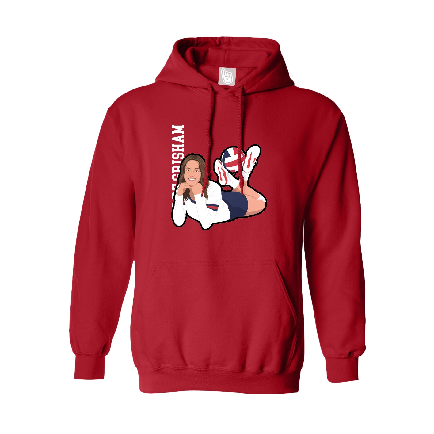 Hoodie — Name Vertical in Red