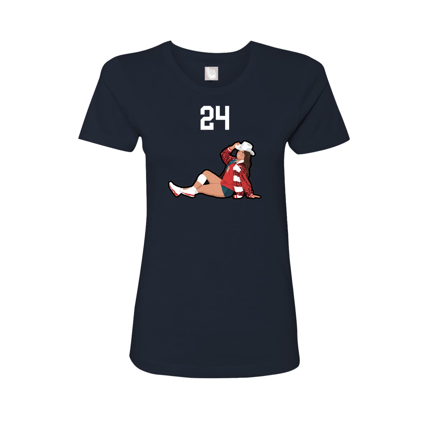 Womens Tee — Number Top in Navy