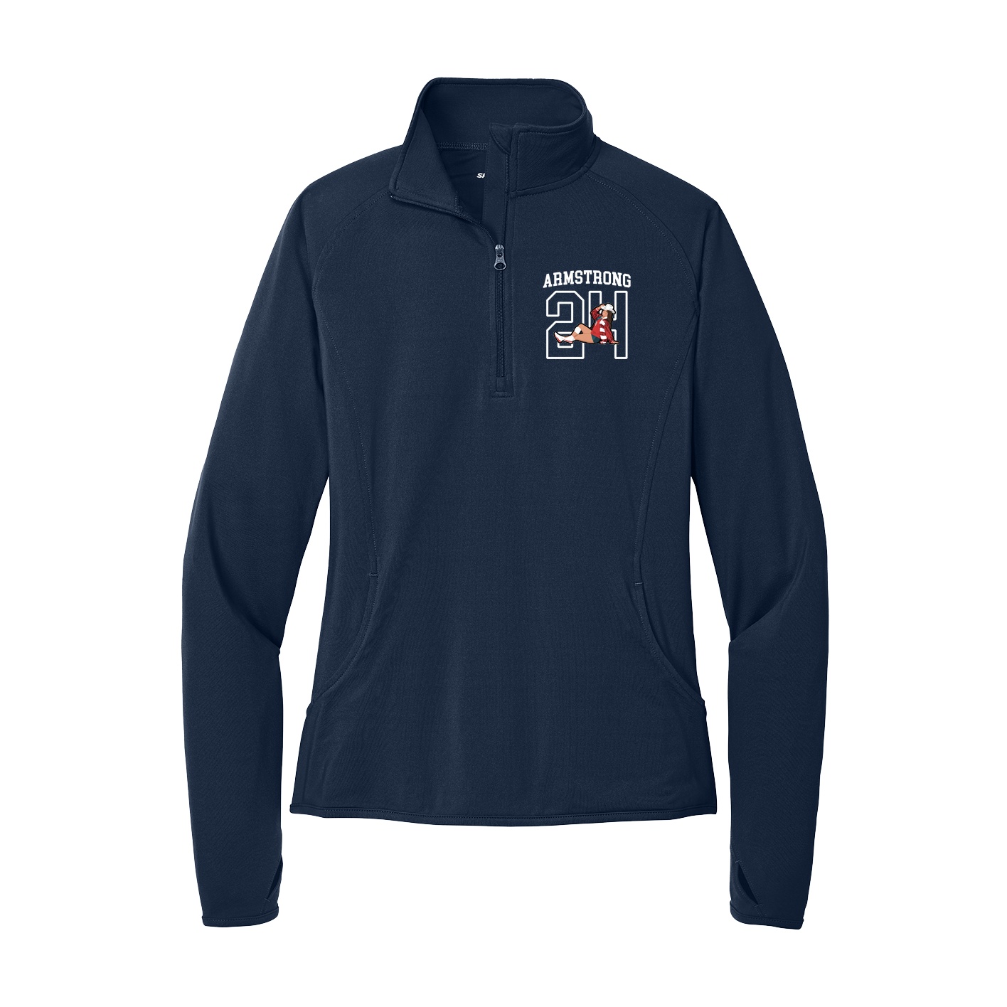 Women's Q-Zip Pullover — Shirsey in Navy