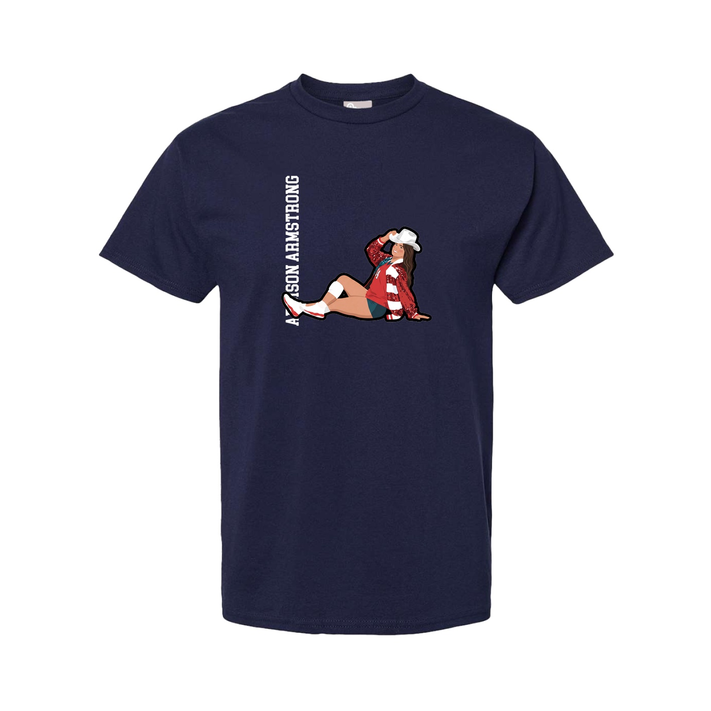 Tee — Name Vertical in Navy