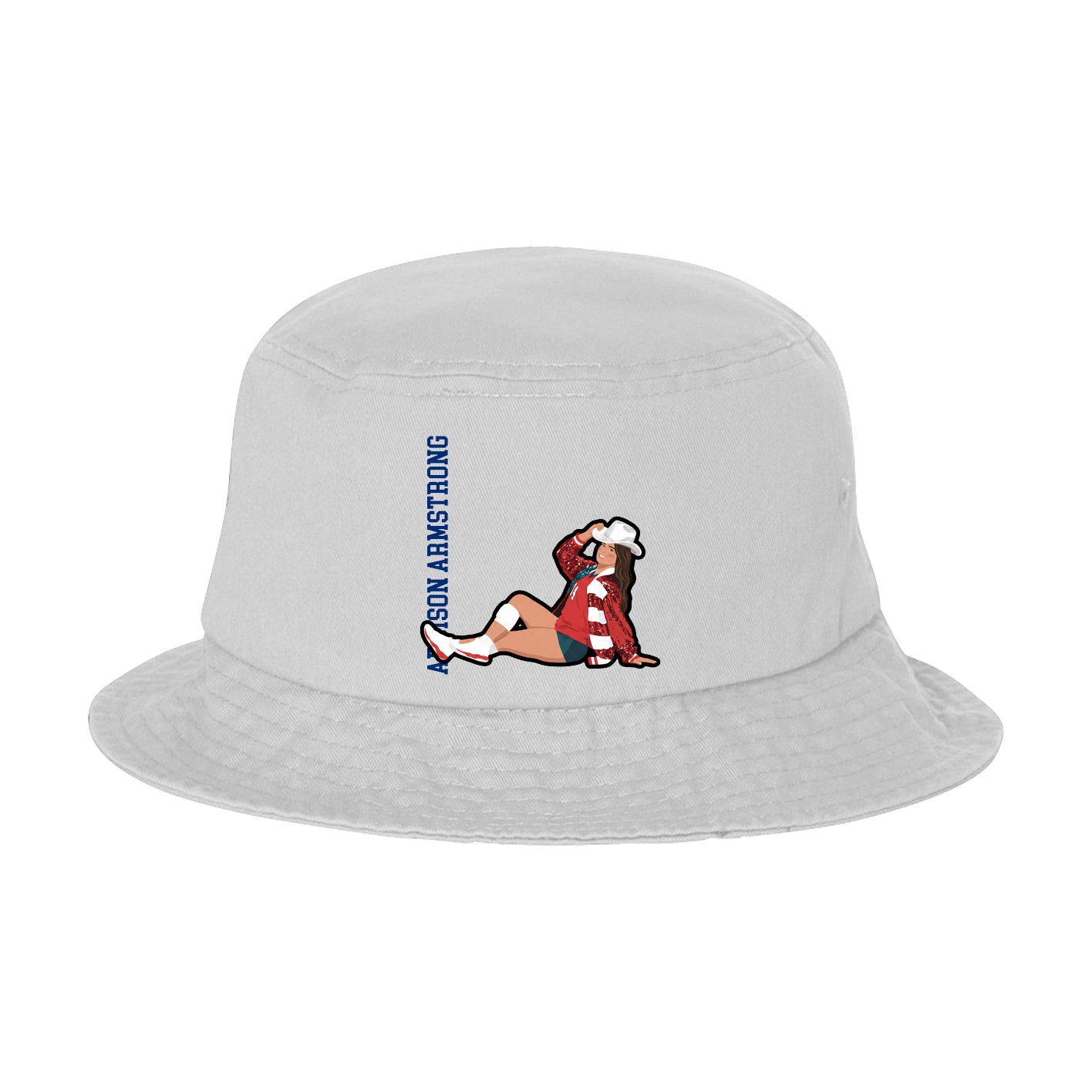 Bucket Cap — Name Vertical in White