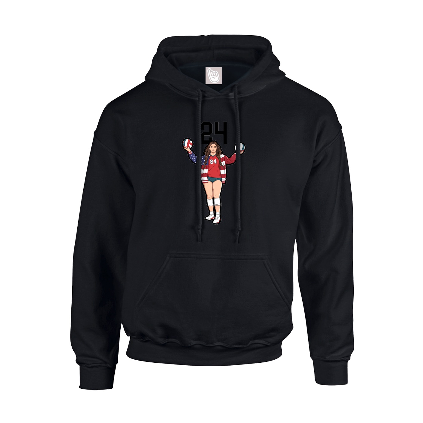 Hoodie — Number Top in Black