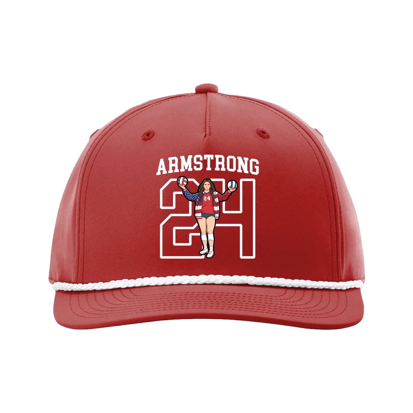 Five-Panel Classic Rope Cap — Shirsey in Red