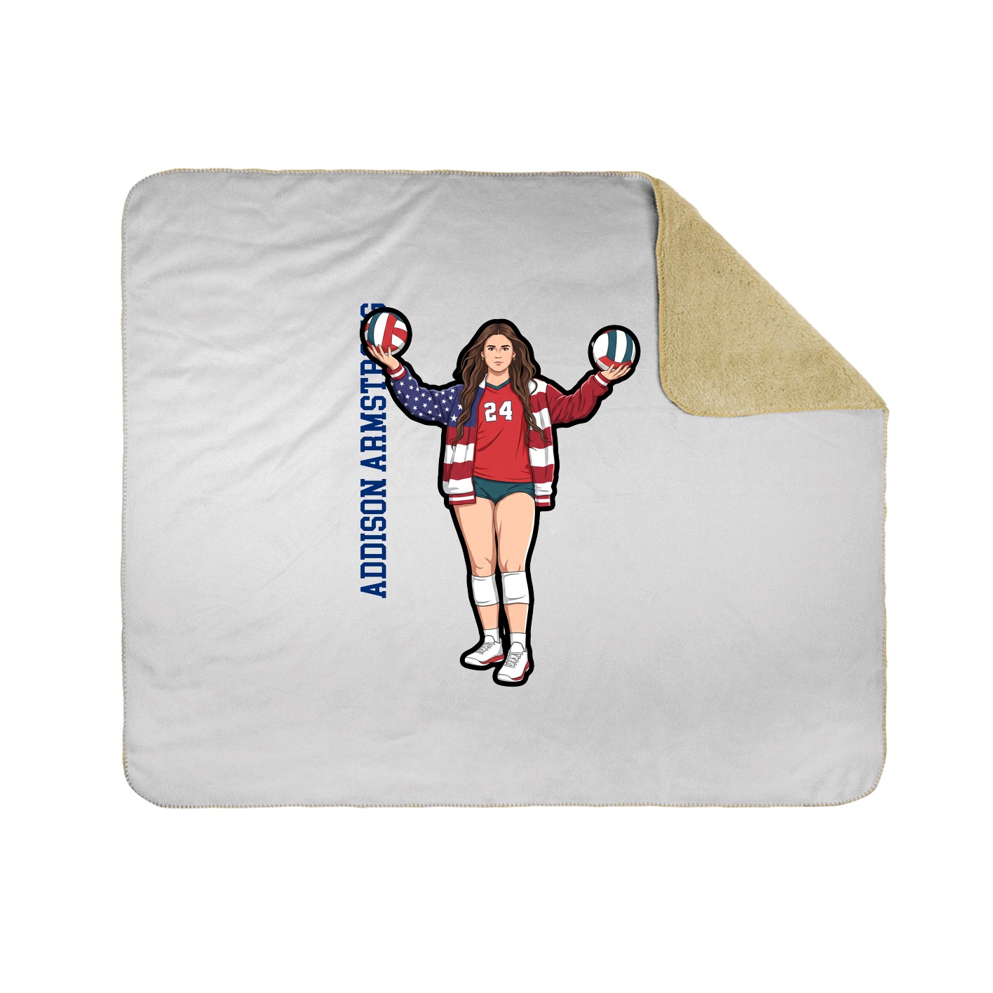 Throw Blanket — Name Vertical in White