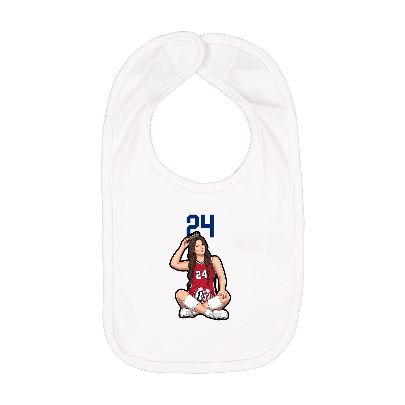 Infant Bib — Number Top in White