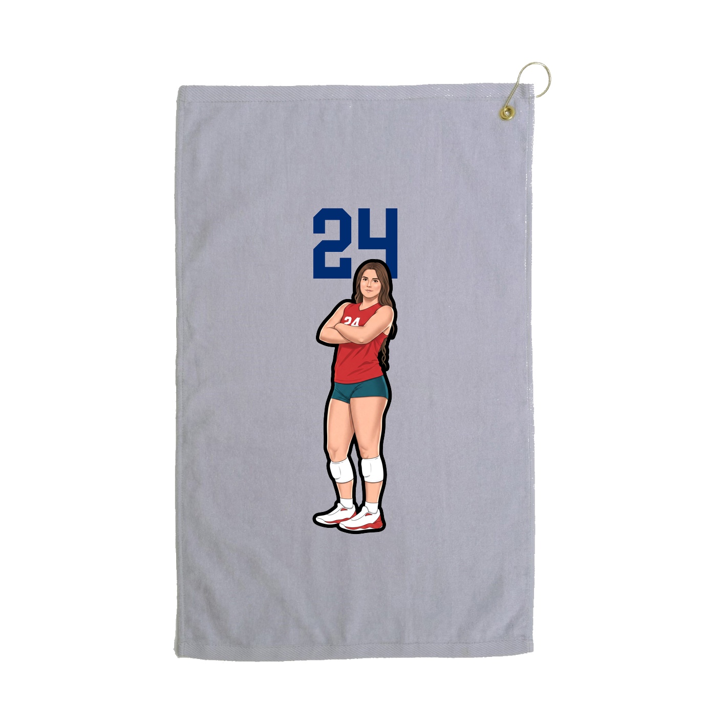 Golf Towel — Number Top in Grey