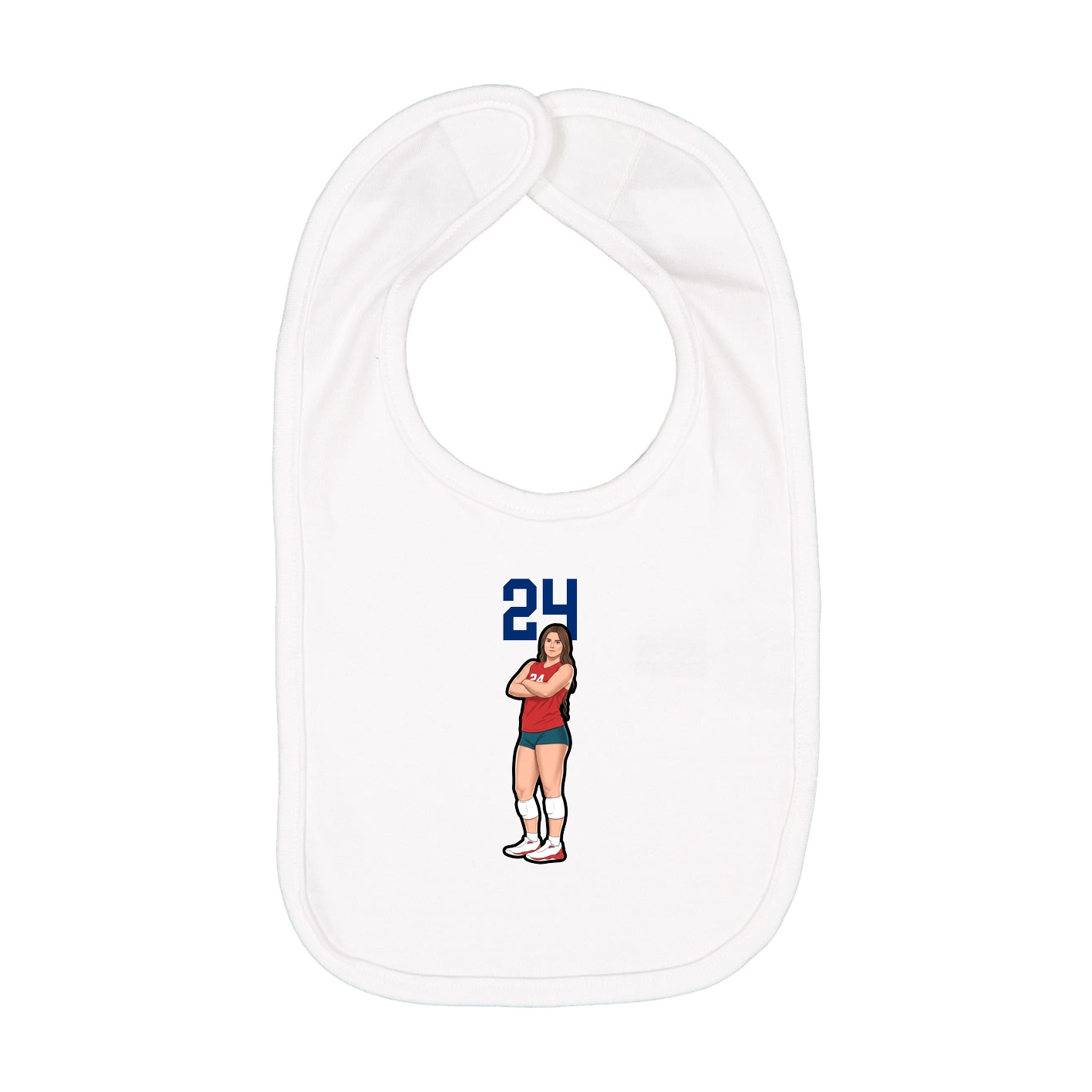 Infant Bib — Number Top in White