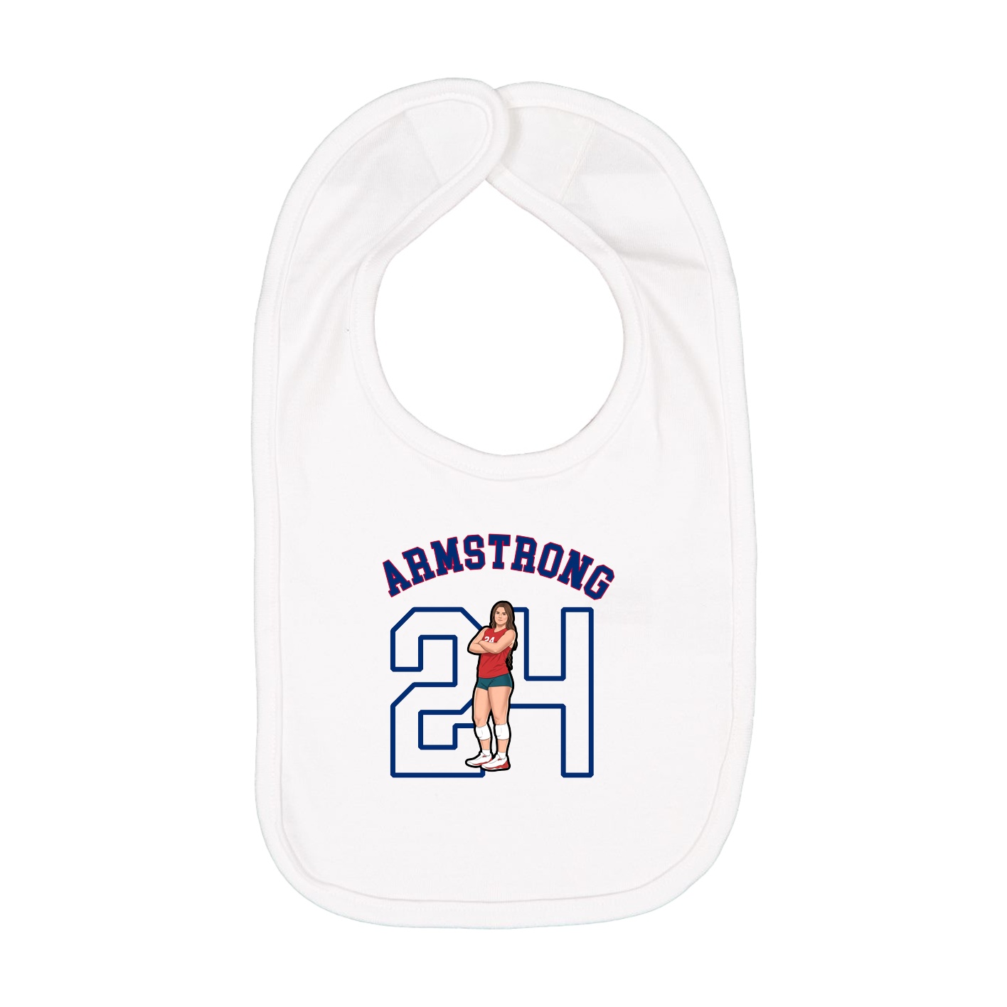 Infant Bib — Shirsey Arch in White