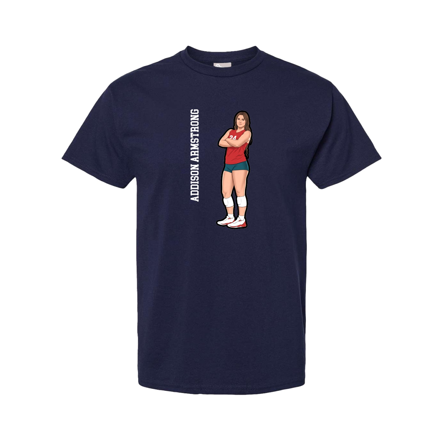 Youth Tee — Name Vertical in Navy