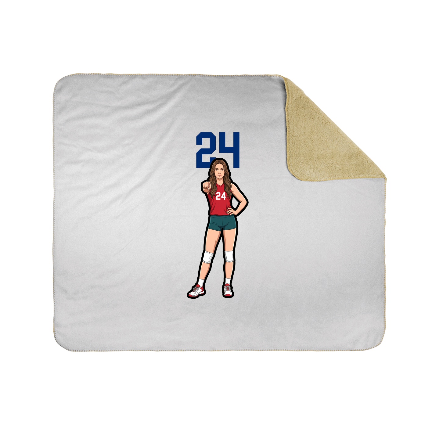 Throw Blanket — Number Top in White
