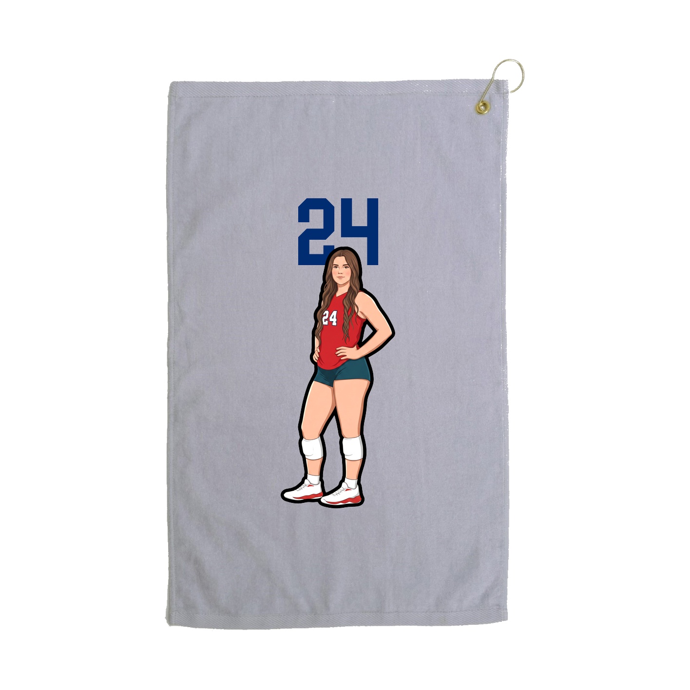 Golf Towel — Number Top in Grey