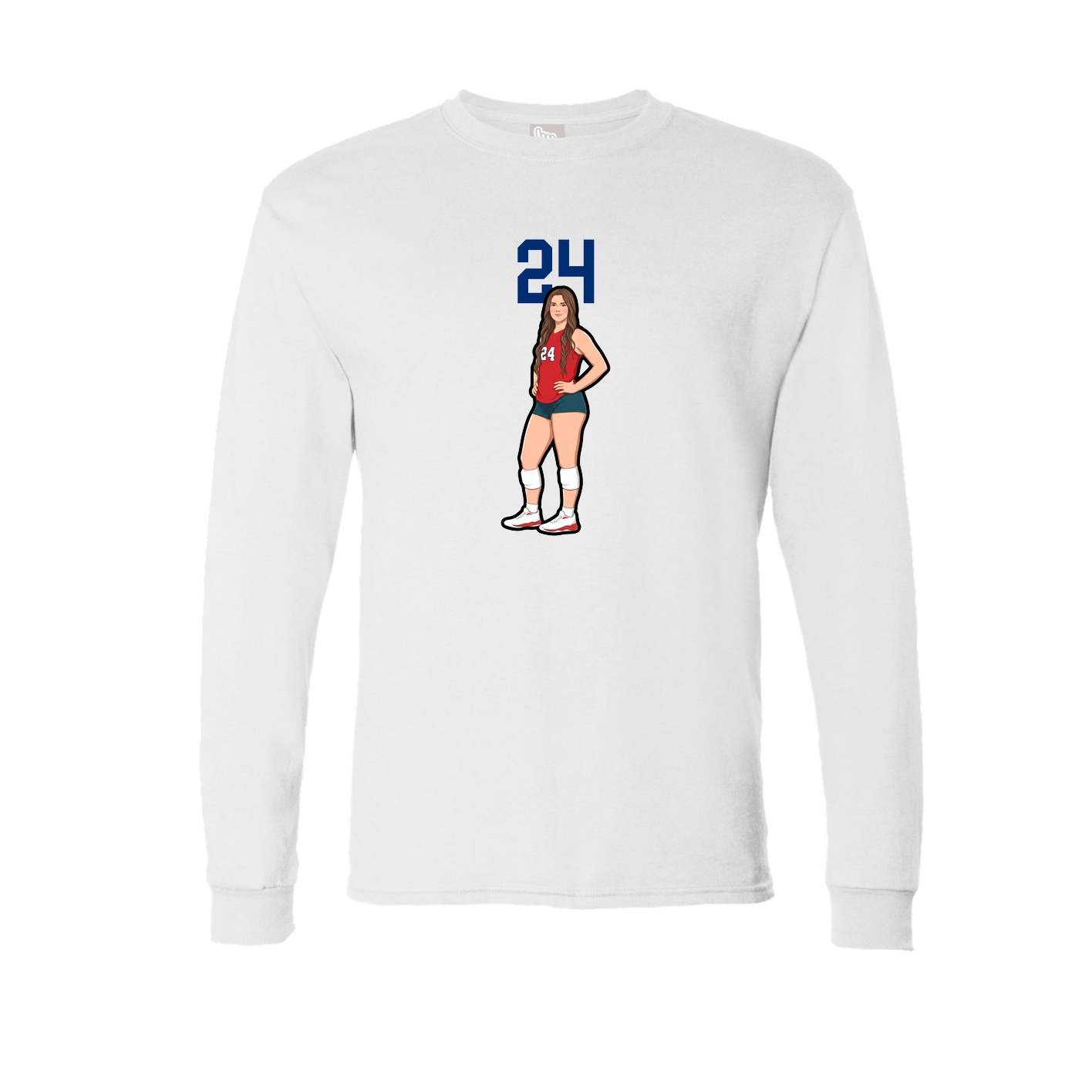 Long Sleeve Tee — Number Top in White